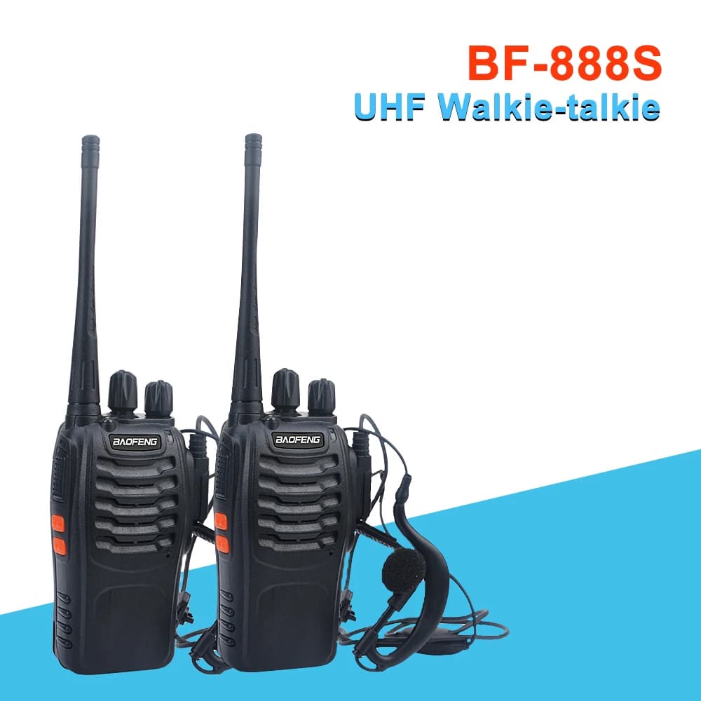2pcs/lot Free shipping walkie talkie baofeng bf-888s UHF baofeng ham amateur VOX radio 888s 400-470MHz 16CH with Earpiece