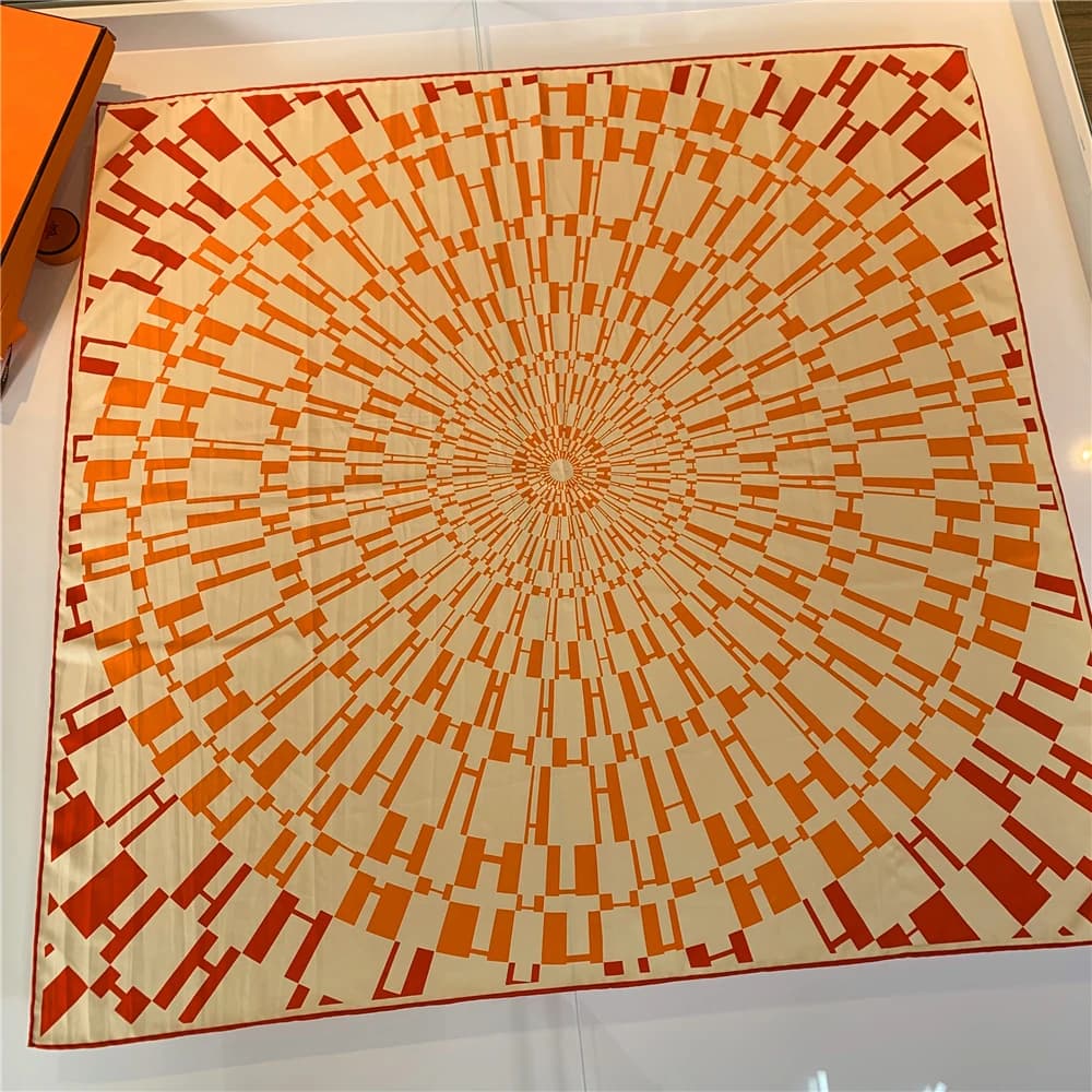 90cm Square Scarf Luxury Twill Silk Rolled Scarf Hijab Brand Women Scarf Handmade Curled Ladder Ladies Foulard Headband Bandana