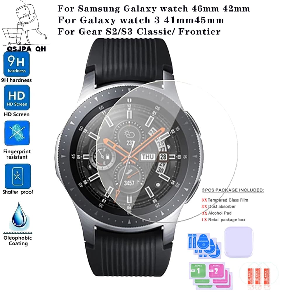 For Galaxy Watch 46mm 42mm 3 41/45mm Tempered Glass for Samsung Gear S3 Classic Frontier Screen Protector Protective Glass Films