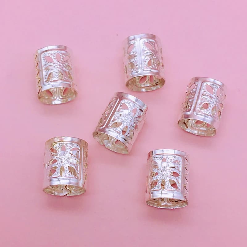 100pcs/lot Golden/Silver hair braid dread dreadlock beads adjustable cuffs clips Micro Ring Bead DIY Accessories