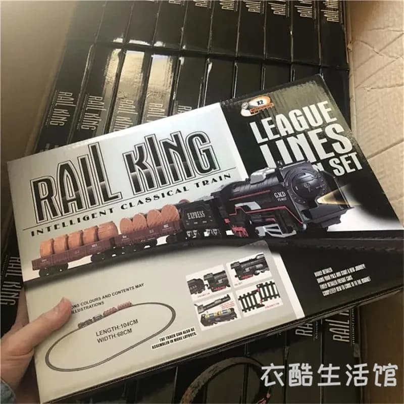 1:87 Train High simulation Classic Electric Track Vihcle Railway Motorized Car Set Model Kids Toys for Children