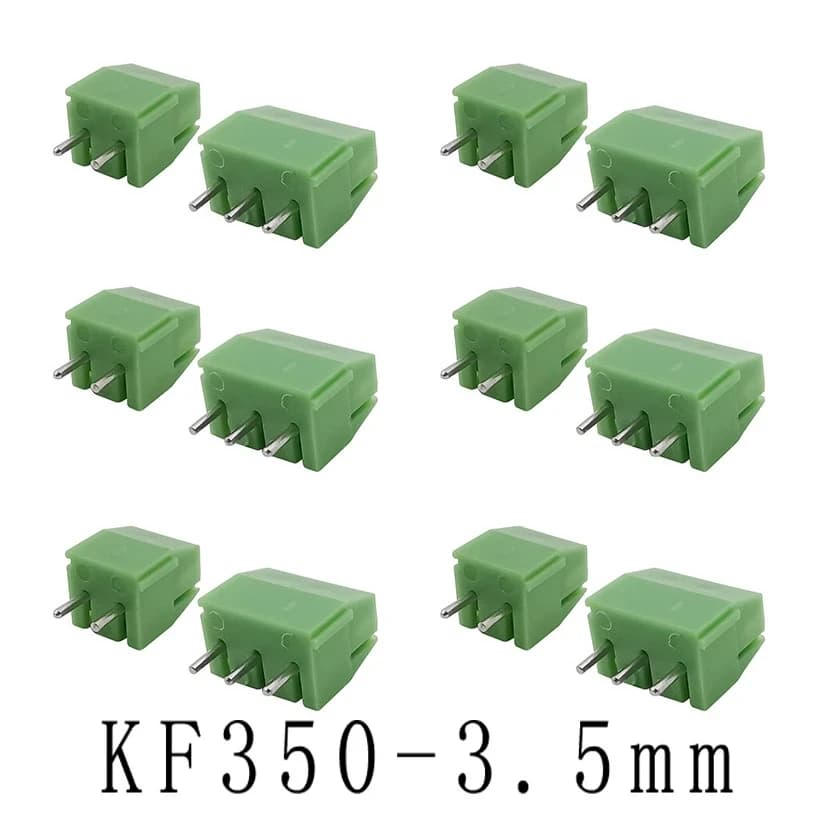 KF-350 2Pin 3Pin Pitch 3.5mm Straight Pin PCB Screw Terminal Block Connector KF350-2P-3P 300V 10A for 24-18 AWG Cable