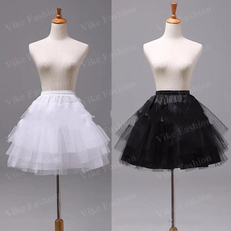 White or Black Short Petticoats Women A Line 3 Layers Underskirt For Wedding Dress jupon cerceau mariage 2021