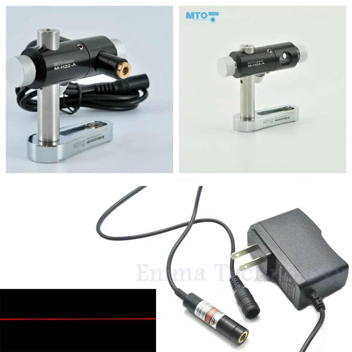 650nm 5mW Red laser Module Line Locator w/ 12mm two axis holder and 5V Adapter