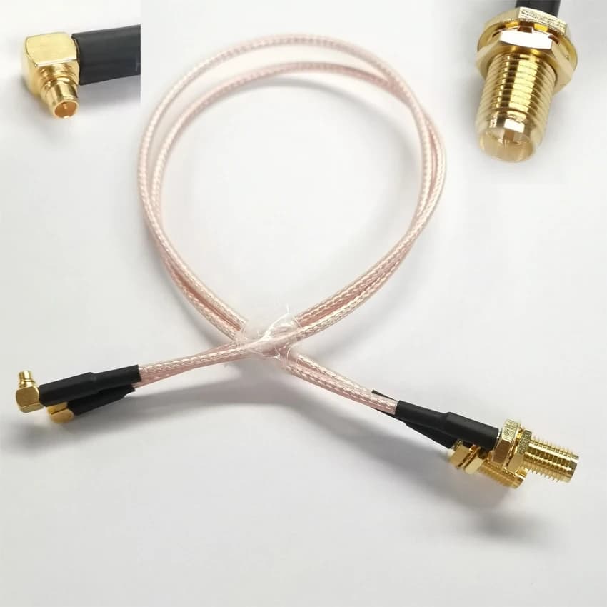 5PCS/Lot MMCX-JW Right Angle To RP-SMA-K Female Connector RF Coaxial Extension Pigtail Cable Silver-Plated RG316 15CM