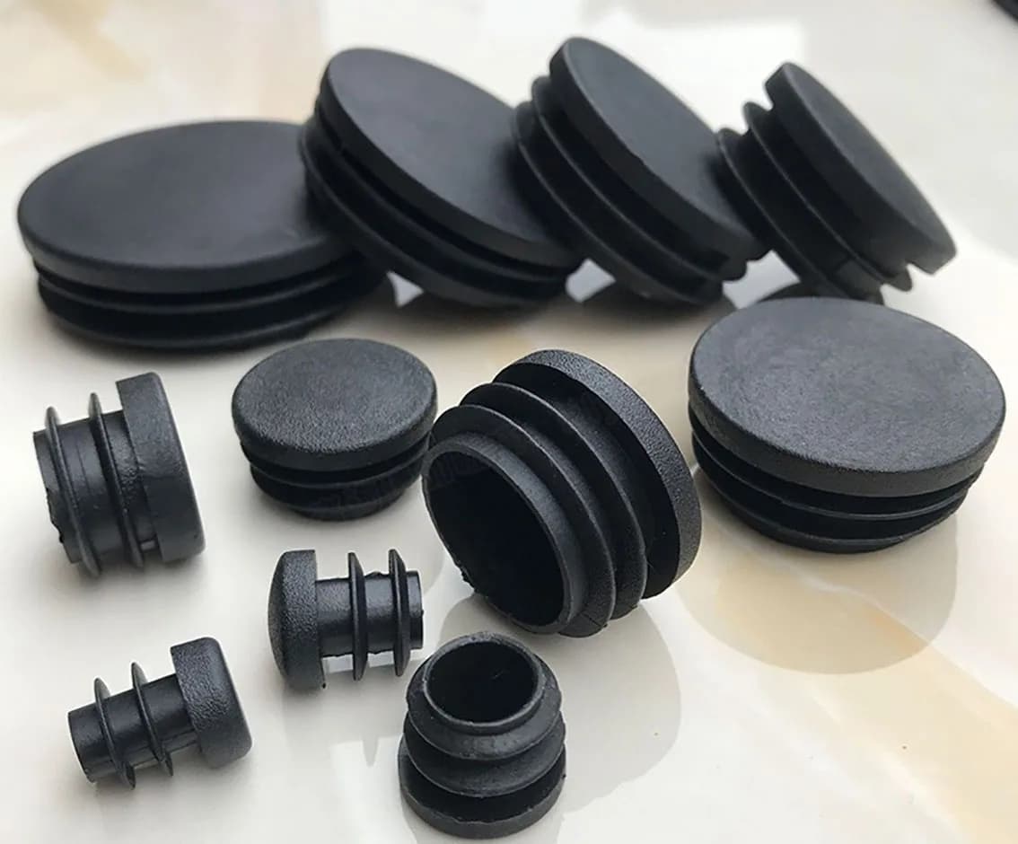 Black Plastic Round Caps 12mm-76mm Inner Plug Protection Gasket Dust Seal End Cover Caps For Pipe Bolt Furniture