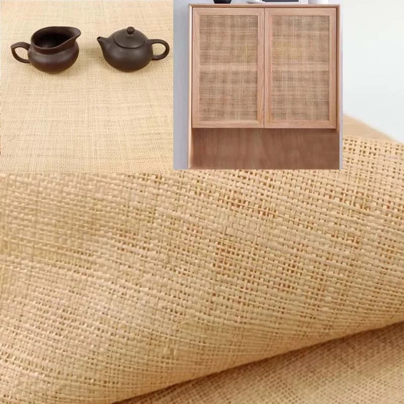 Natural Real Raffia Mat Handmade Weave Rope Rattan Material Webbing For Home Furniture Chair Table Ceiling Cabinet Decor