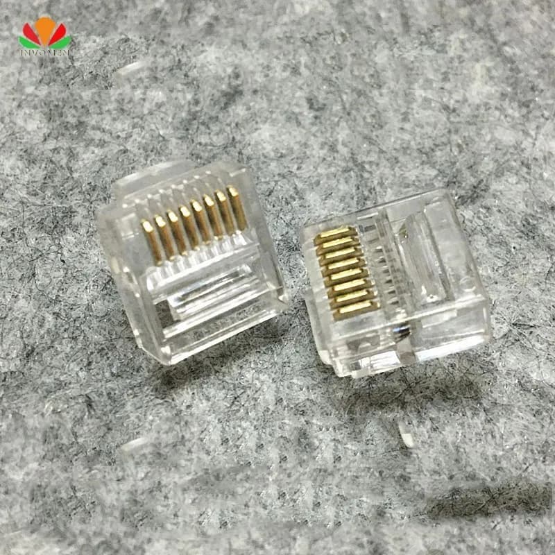 Quality Short Body CAT5E Crystal Head RJ45 Connector 8P8C Plug OFC Copper Network Adapter For Flat Cable Computer Ethernet