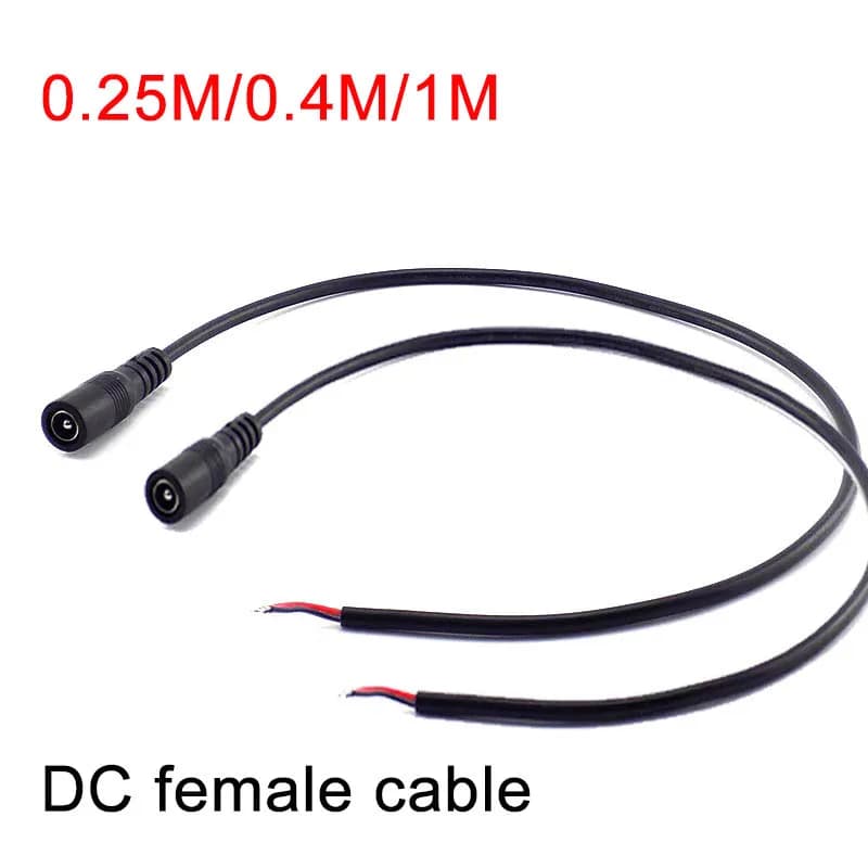 25cm/1M 12V DC Female cable long Power supply Extension Cord Plug connector Adapter for CCTV LED strip light camera 5.5*2.1mm