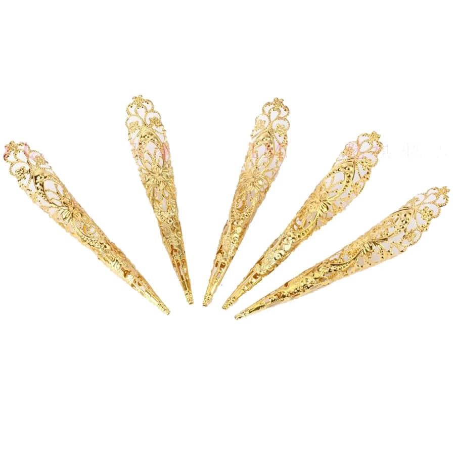 Songyuexia Belly dance peacock false nail dance Indian Thai Golden Finger Jewelry For Belly Dance Dancing Finger Cot Costumes