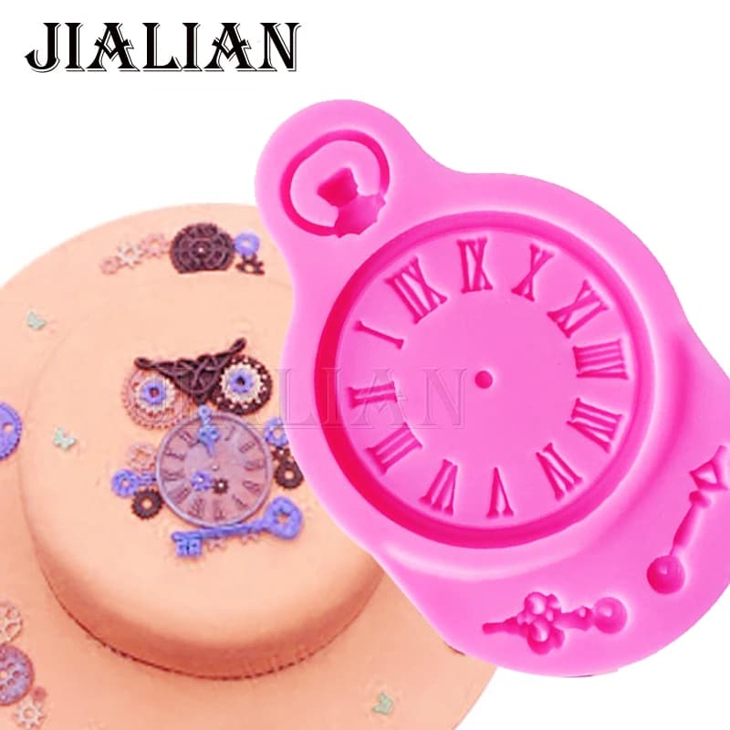 YeFu cake fondant silicone mold Clock baking Molds cake Decorations tools Polymer Clay Resin Candy Super Sculpey T0714