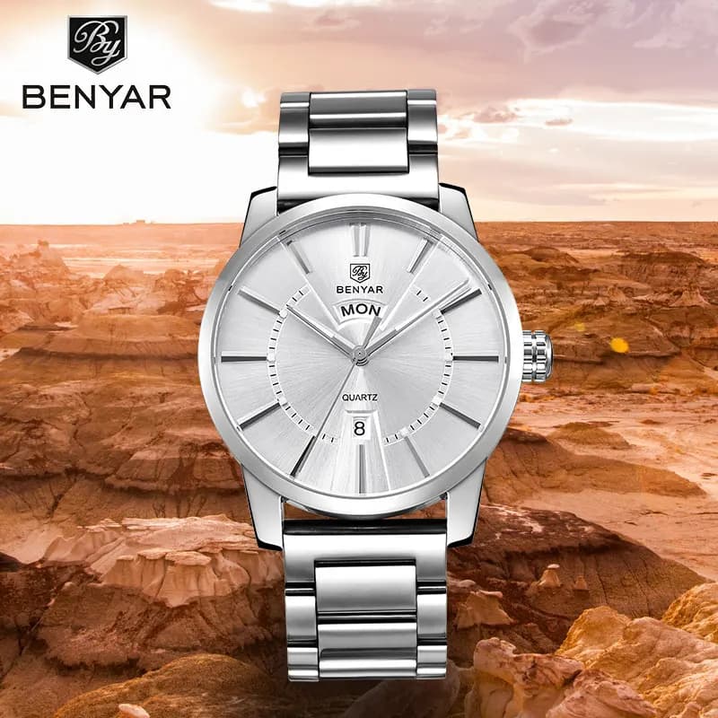 BENYAR Men's Watches Watch Men Fashion Brand Simple Luxury Men's Quartz Watch Military Sports Stainless Steel Relogio Masculino