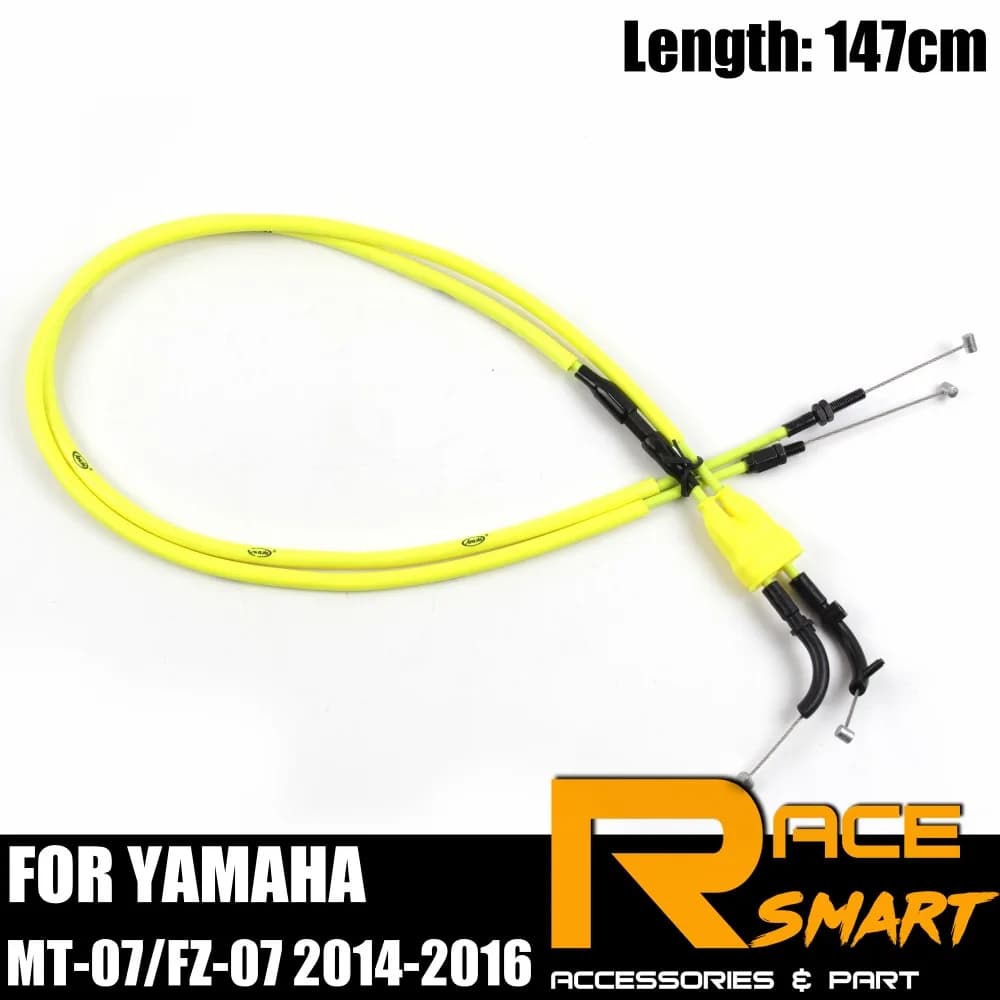 147cm Throttle Cables For YAMAHA MT-07 FZ-07 2014 2015 2016 2PCS Motorcycle Accelerator Lines MT07 MT 07 FZ07 FZ 07