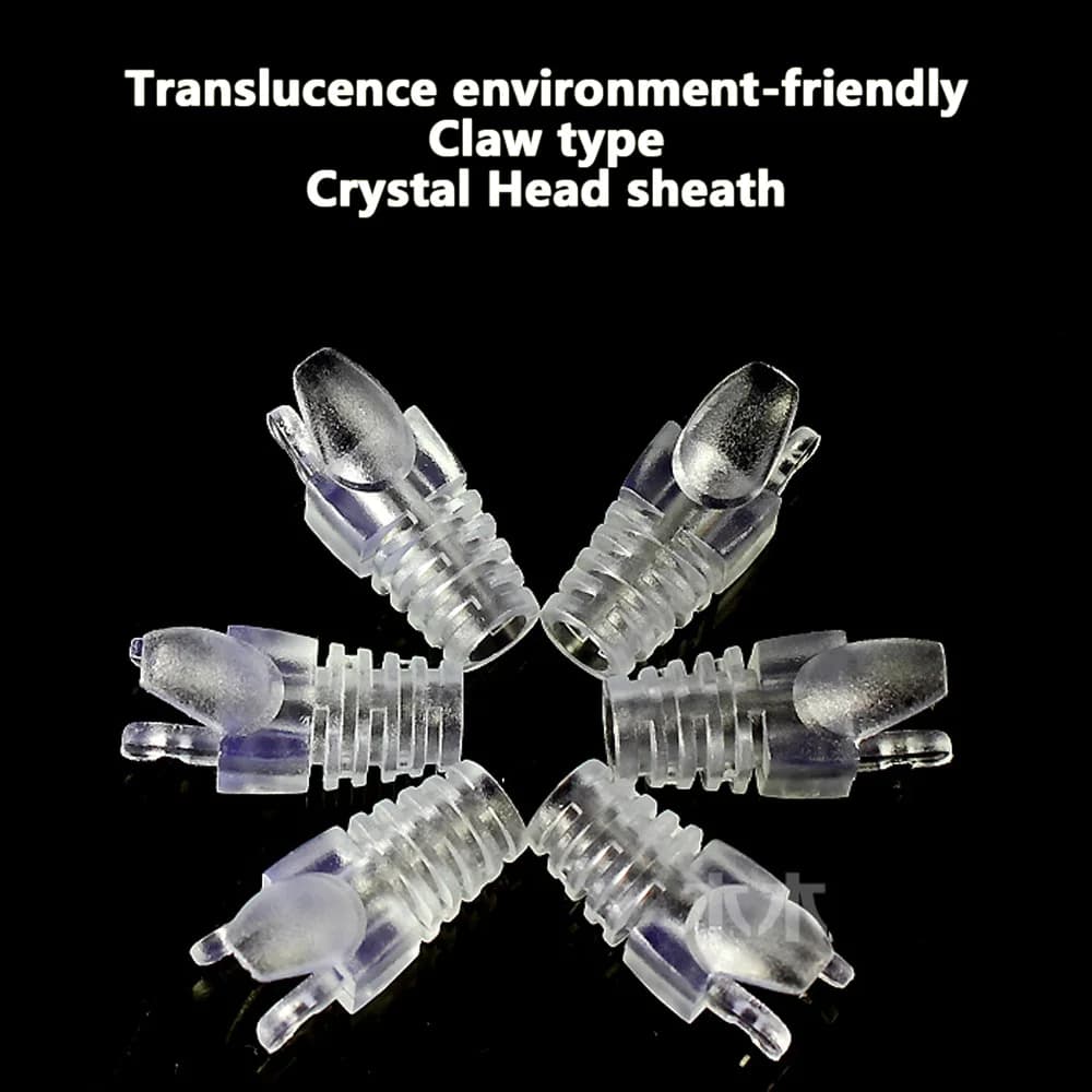 100PCS Translucence Transparent environment-friendly CAT5e Crystal Head Claw sheath network cable protective sleeve paws jacket
