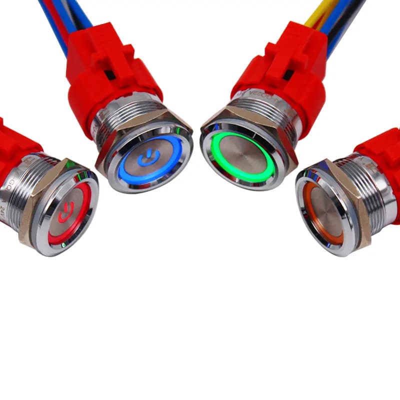 22mm economy momentary latching type metal push button switch 10A  stainless steel waterproof push button switch 1NO1NC