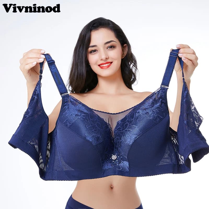Plus Size 40-52 Sexy Seamless Bras For Fat mm oversize cup 120EFG cup bra with adjustable back underwear push up sexy lace bra