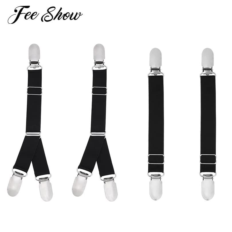 2/4PCS Y/I Style Unisex Elastic Garter Belt Shirt Stays Holder Socks Fastener Suspender Unisex Garter Belt Socks Holder