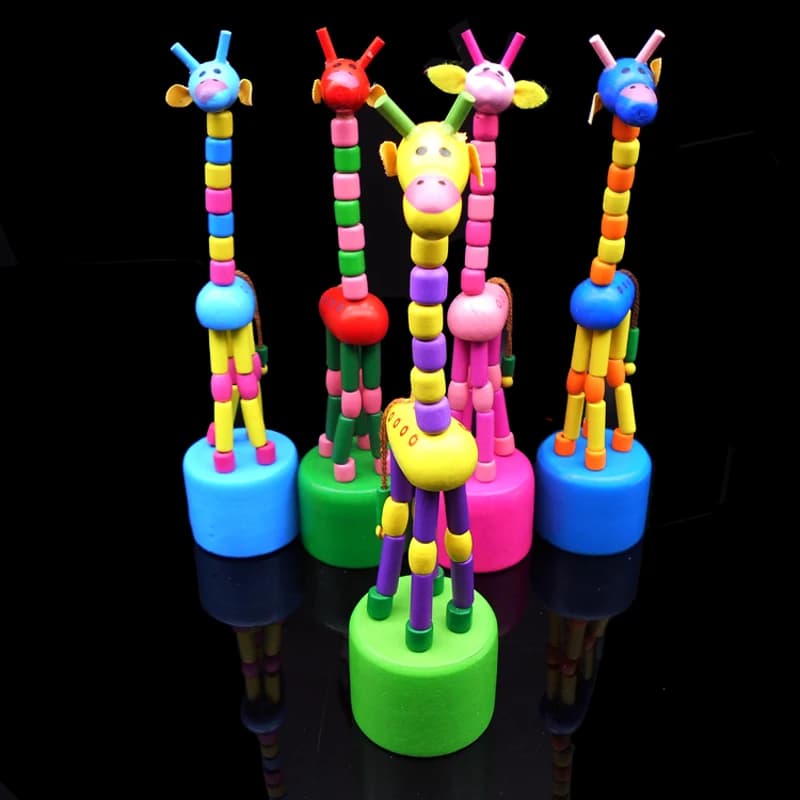 Educational Toys Children's Gift Kids Intelligence Toy Dancing Stand Colorful Rocking Giraffe Wooden Toy Children's Toys DS19
