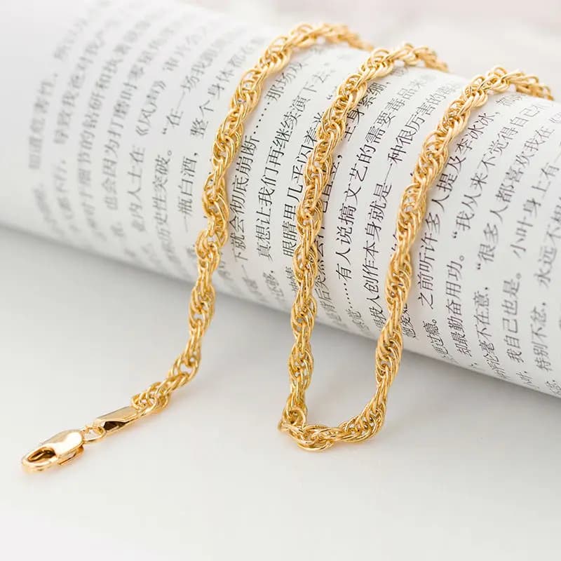 Classic twisted water chain gold twisted models women chain  gold GP filled chains girls necklace & Pendants