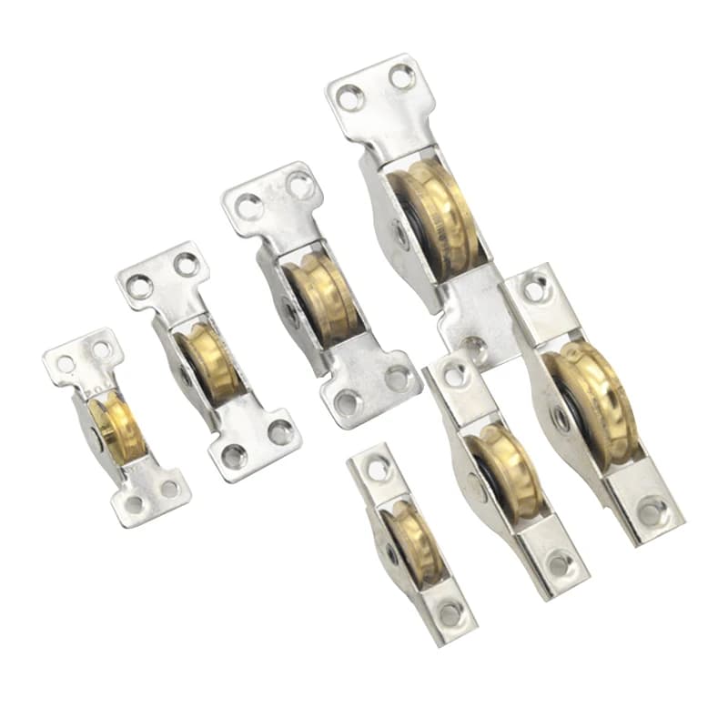 2Pcs Stainless steel sliding Door Wheel cupboard/window Groove Copper Wheel Load-bearing Pulley Bathroom/Cabinet/Wardrobe Wheel