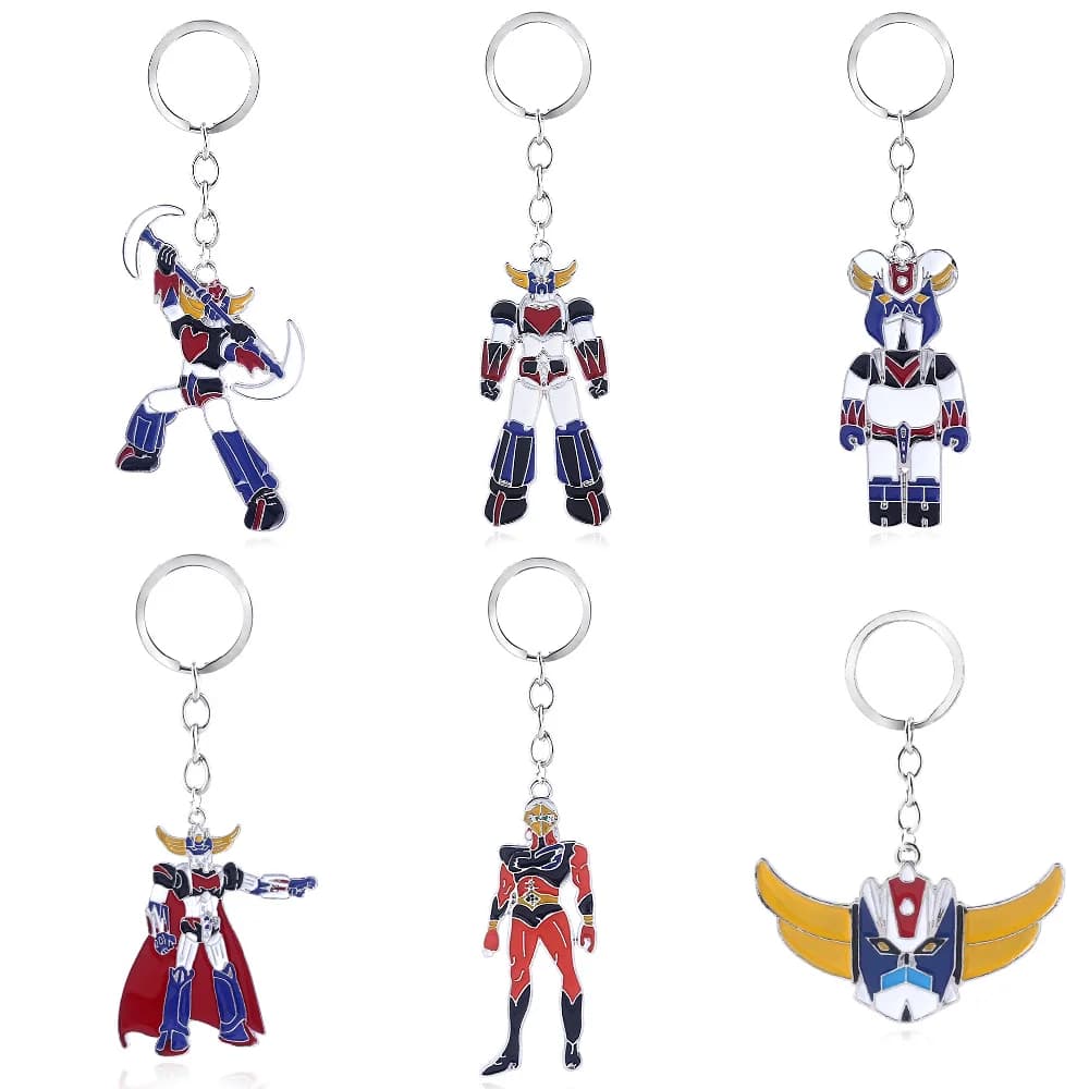 Mazinger Z Keychain UFO Robot Grendizer Logo Key Chain for Men Car Keyring Jewelry Gift