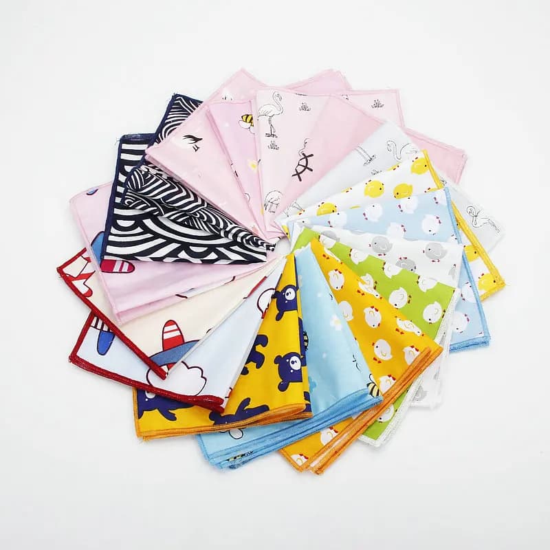 25*25cm Brand New Men's 100% Cotton Animals Handkerchief For Man Fish Bear Print Pocket Square Chest Towel Suits Hankies