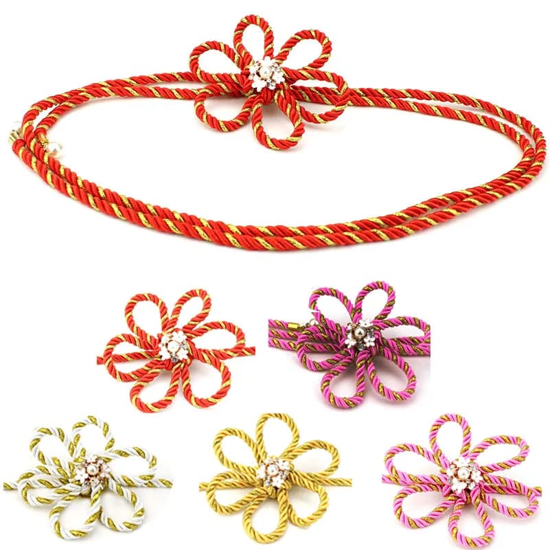 Round Obijime Shining Cord Outfit for Kimono Sash Obi Belt Waistband Yukata Japanese Clothes Yukata Red Pink Yellow Pink HW025