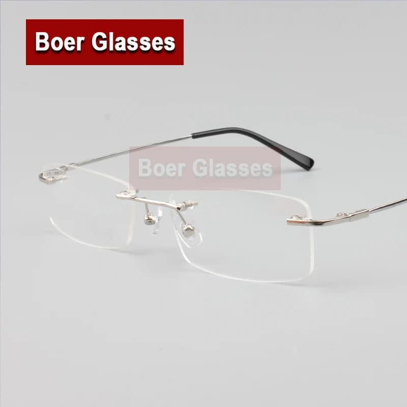 Rimless Glasses memory titanium flexible men's eyeglasses glasses prescription spectacle optical frame 8119