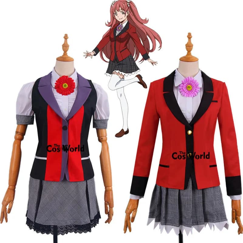 Comics Kakegurui Compulsive Gambler Yumemite Yumemi School Uniform Dress Coat Shirt Skirt Outfit Anime Cosplay Costumes