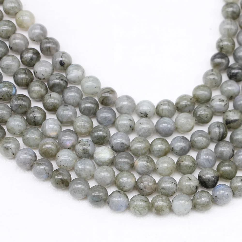 1strand/lot 4 6 8 10 12 mm Labradorite Natural Stone White Spectrolite Round Loose Spacer Beads For Jewelry Making DIY Bracelet