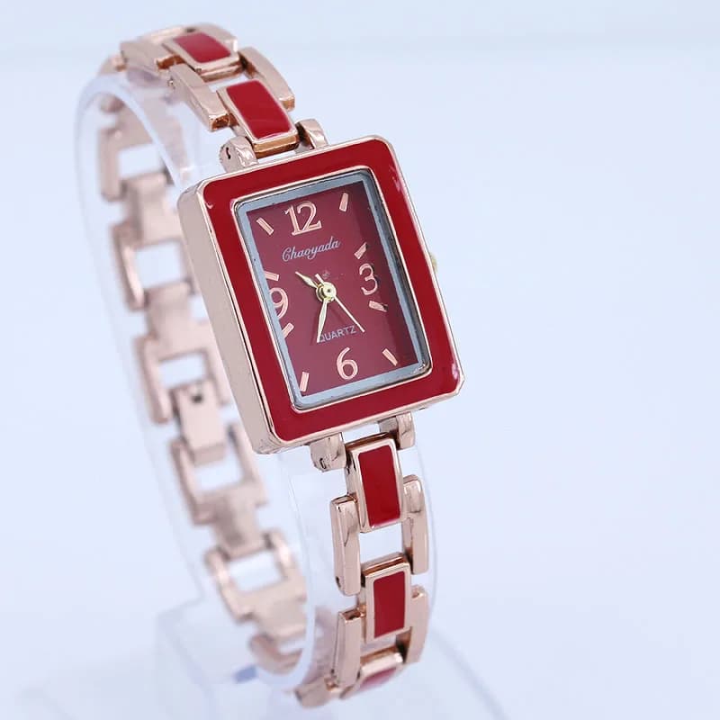 5 Color Available Square Fashion Lady Women Girl Rose Gold Strap Quartz Dress Wristwatch Battery Included New O20