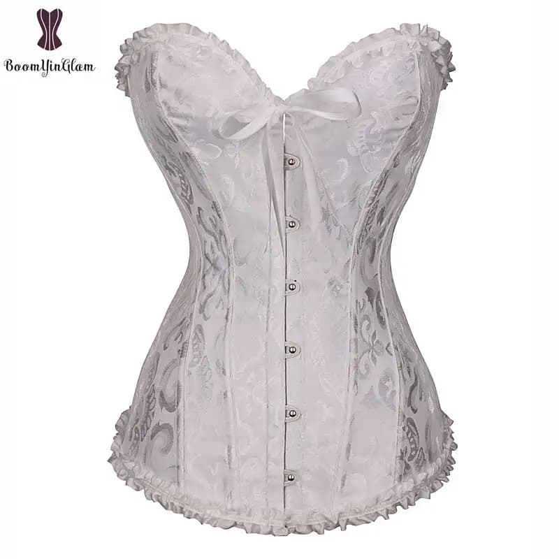 Drop Shipping Corset Cheap Wholesale Price Corsets Women Overbust Lace Up Jacquard Floral Korset Outfit Plus Size Bustier Gothic