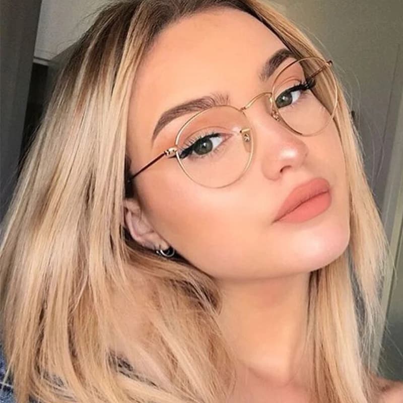round glasses frame women 2019 Retro vintage oval eyeglass frame Transparent optical female frame eyeglasses Clear Lens Women's