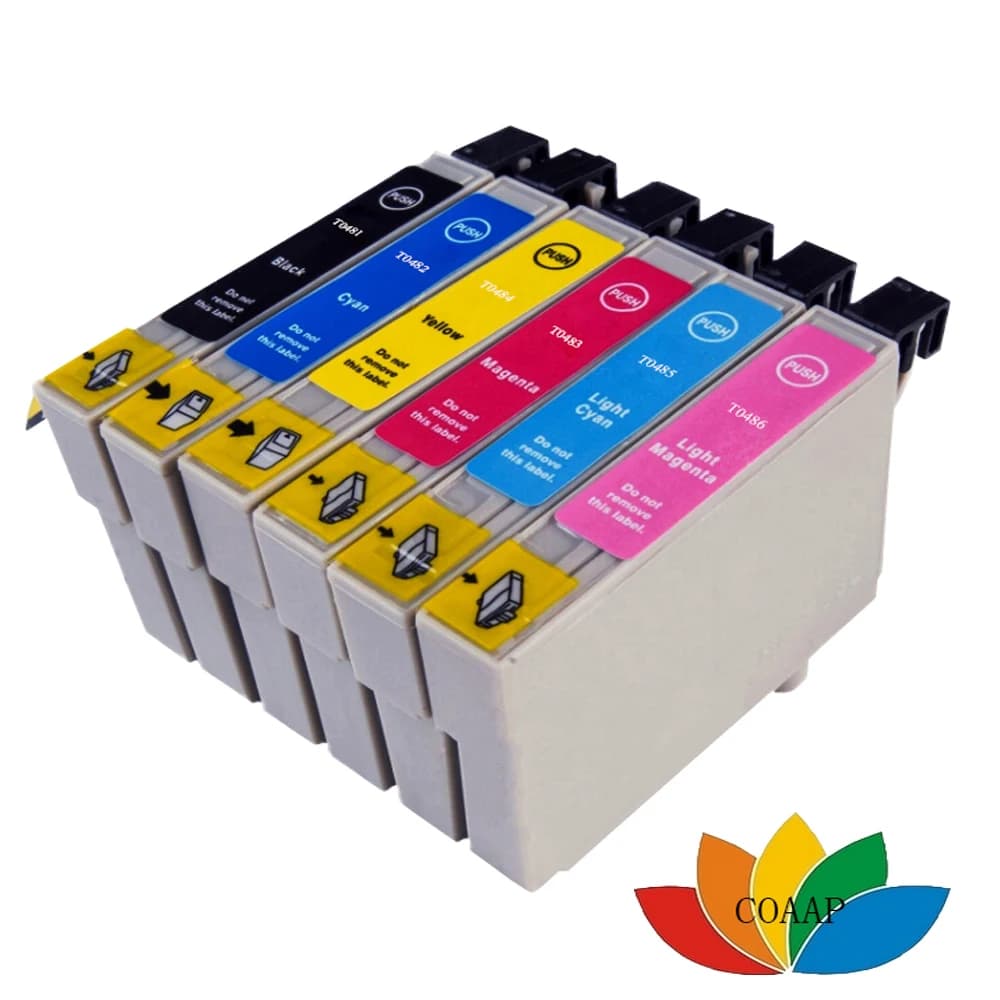 1 SET INK CARTRIDGES COMPATIBLE EPSON RX620 RX600 R200 R220 R300 R320 R340 RX500 T0481 T0487