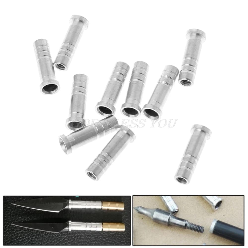 10pcs Hunting Archery Arrow Shaft Aluminum Carbon Fiber Arrowhead Insert 6.2mm Archery Accessories Drop Shipping