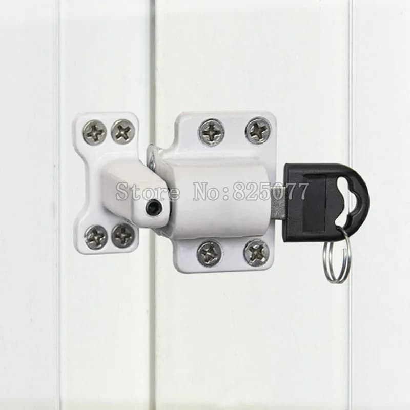 1PCS Zinc Alloy Safe Lock For Aluminum Casement Window Child Limit Lock with Keys for the Aluminum Hinged Window White JF1270