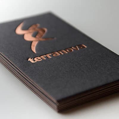 500gsm  Custom High Quality Black Paper Gold Silver Copper Foil/stamping  Letterpress Business Name Card Print