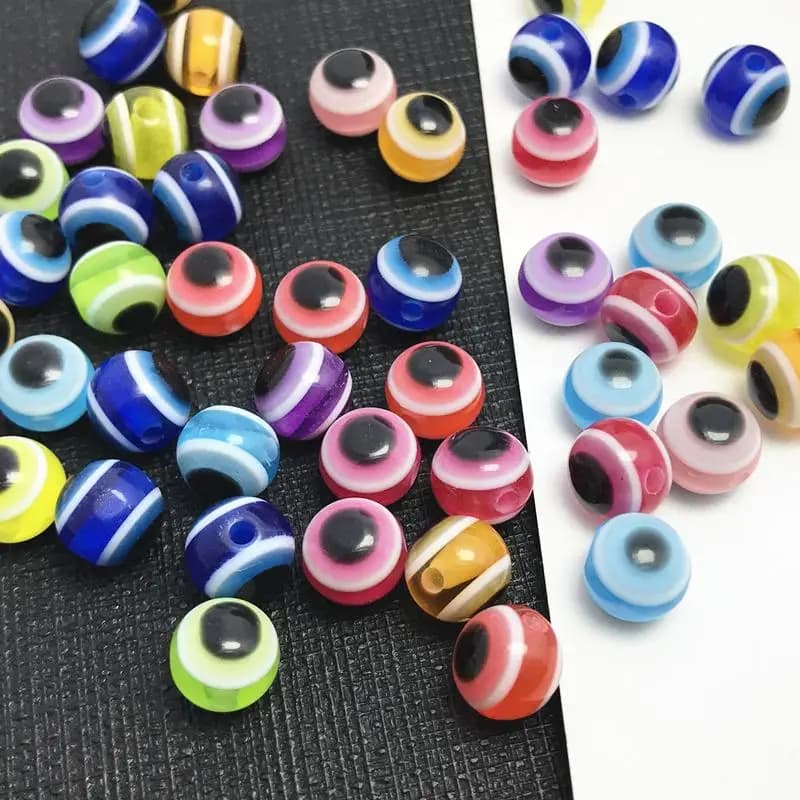 1000PCS 4mm 5mm 500pcs Mixed Colorful Beads Round Evil Resin Eye Beads Spacer Beads Jewelry Fashion DIY Bracelet Making Gifts