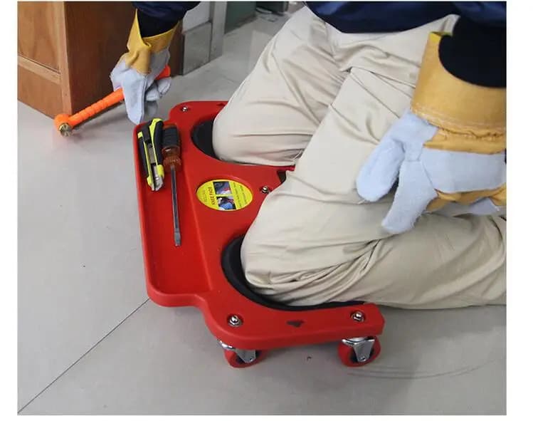 Rolling Knee Protection Pad with Wheels Built in Foam Padded Creeper Platform with 5 Swivel Castors Laying Tile Protecting Knees