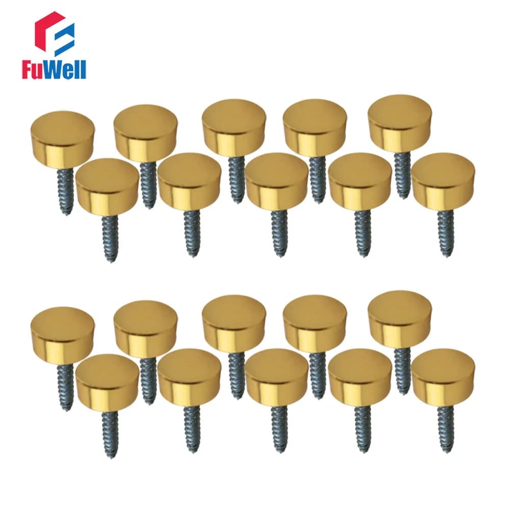 20pcs 12mm x 5mm Copper Caps Decorative Mirror Nails 12mm Cap Diameter Mirror Screw Cap Nails
