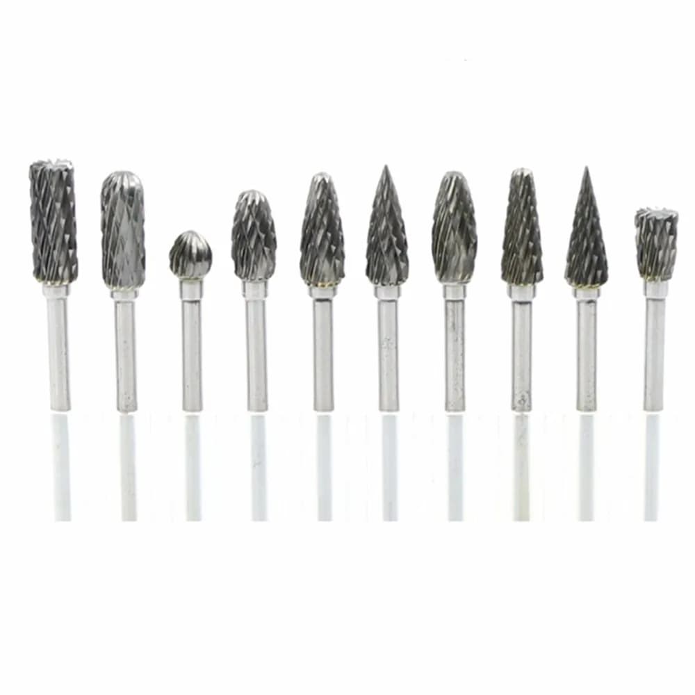 tungsten carbide burs steel diamond burs tungsten steel grinding head rotary burrs 3mm 6mm