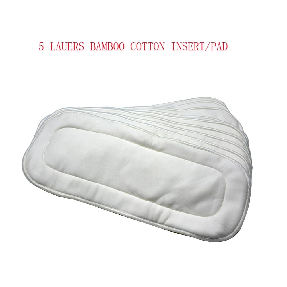 ( 5 Pieces A Lot) Organic Bamboo Cotton 5 Layers Bamboo Cotton Liners Best For Pocket Cloth Diaper