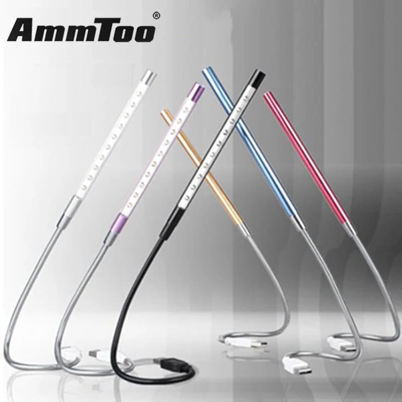 Metal Material USB LED Lights Book Lamp 10LEDs Flexible Book Reading Light Table Lamp for Notebook Laptop PC Computer Power Bank