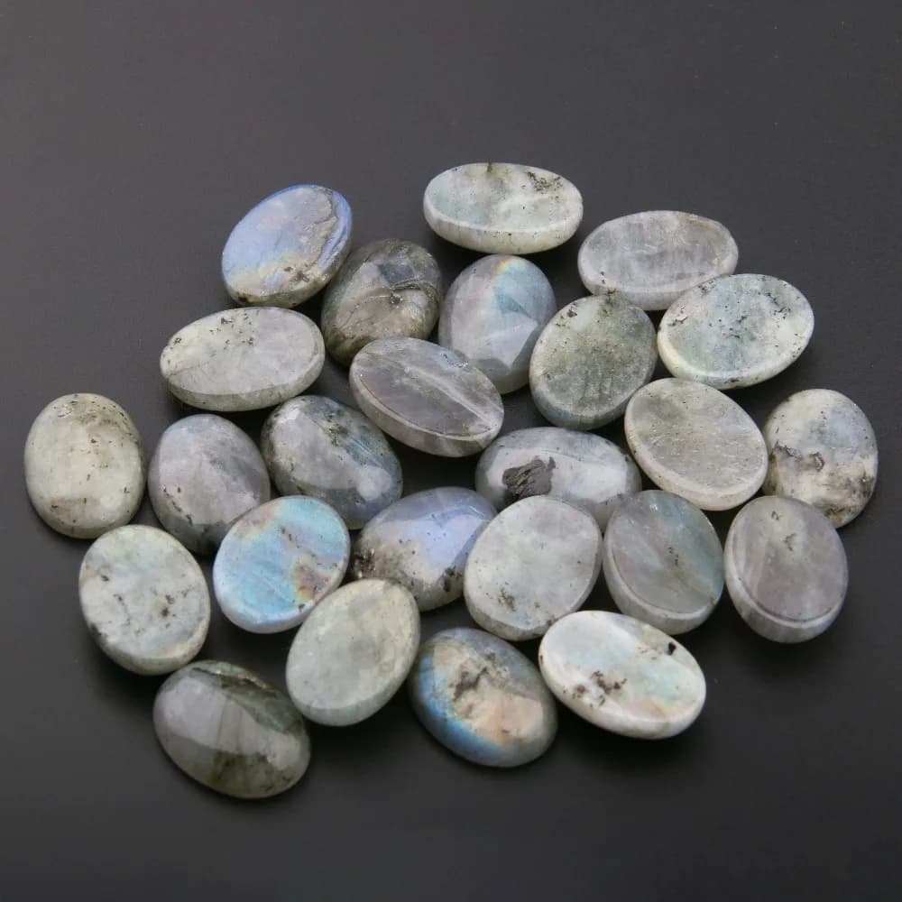 Natural Flash Labradorite Stones Cabochon 10*14, 12*16, 13*18, 15*20, 18*25 mm Egg Shape No Hole for Making Jewelry