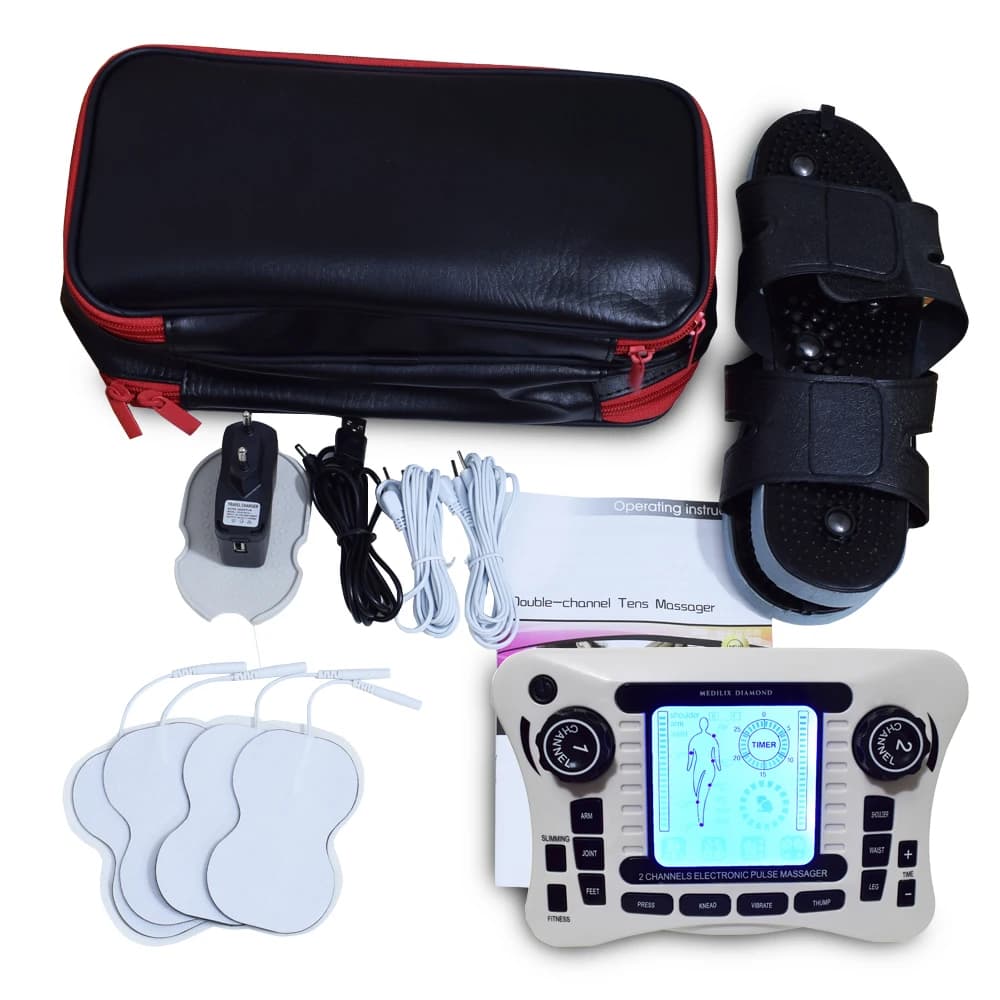 TENS UNIT/Dual Channel Output TENS EMS Pain Relief/Electrical Nerve Muscle Stimulator/Digital Therapy Massager/Physiotherapy