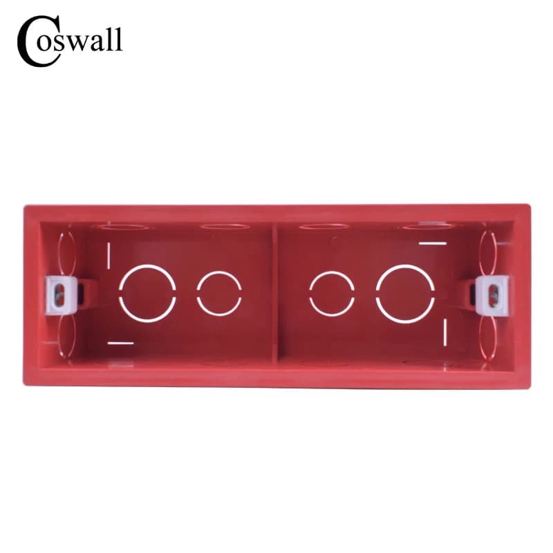Coswall Mounting Box Internal Cassette 186mm*67.5mm*50mm For 197mm*72mm Standard Switch and Socket Red Color