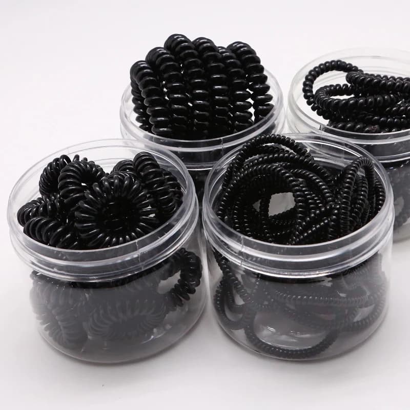 Black 10-30PCS/Lot 3-5CM Telephone Line Hair Ropes Girls Curls Elastic Hair Bands Women Ponytail Holder Tie Gum Hair Accessories