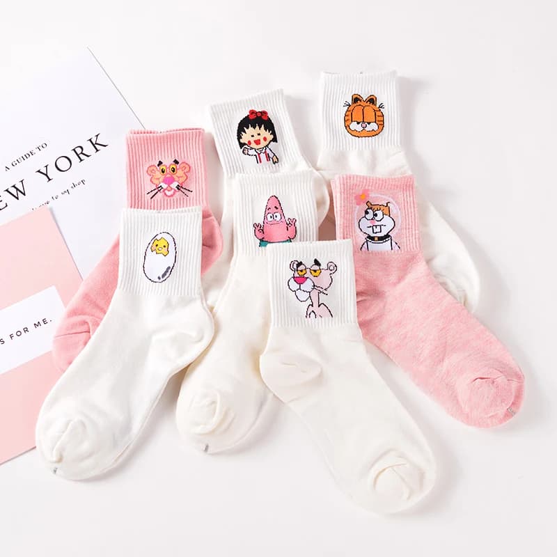 Elegant Lovely Cartoon Sweet Cotton Women Socks Cute Animals Character Ladies and Female Socks Fashion Casual Short Socks Men