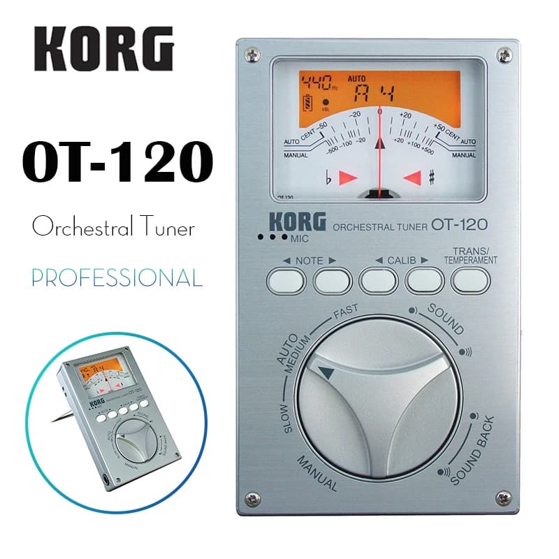 KORG OT120 OT-120 Chromatic 8-Octave Range Orchestral Tuner with Backlit LCD Screen