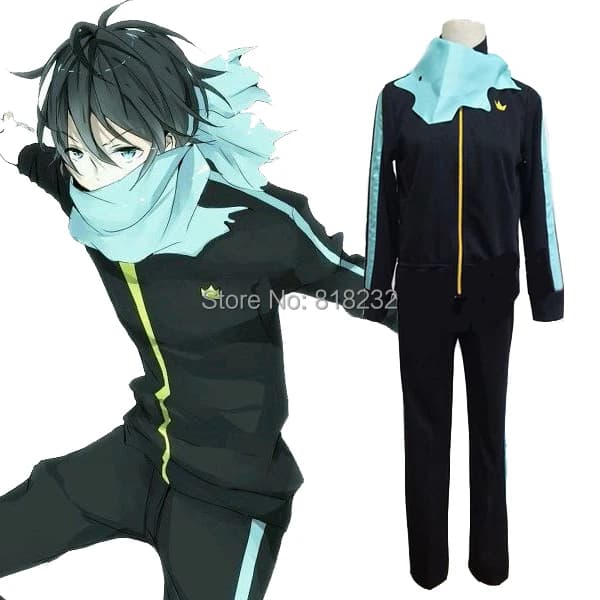 Noragami Yukine Yato Sports Wear Suit Uniform Coat Pants Scarf Outfit Anime Cosplay Costumes